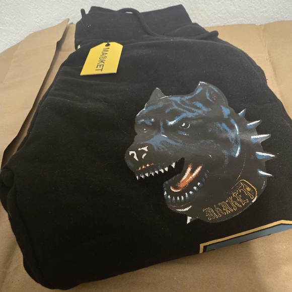 Black Sweatpants with Graphic Design - Picture 1 of 4